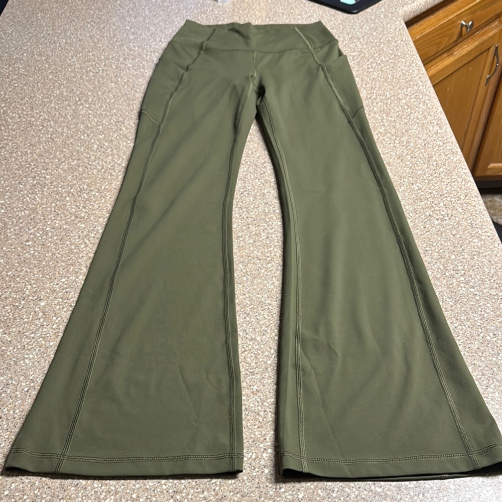 Fabletics Size Small Olive Green Flared Yoga Pants